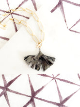 Load image into Gallery viewer, The Gunmetal Ginkgo Leaf Necklace