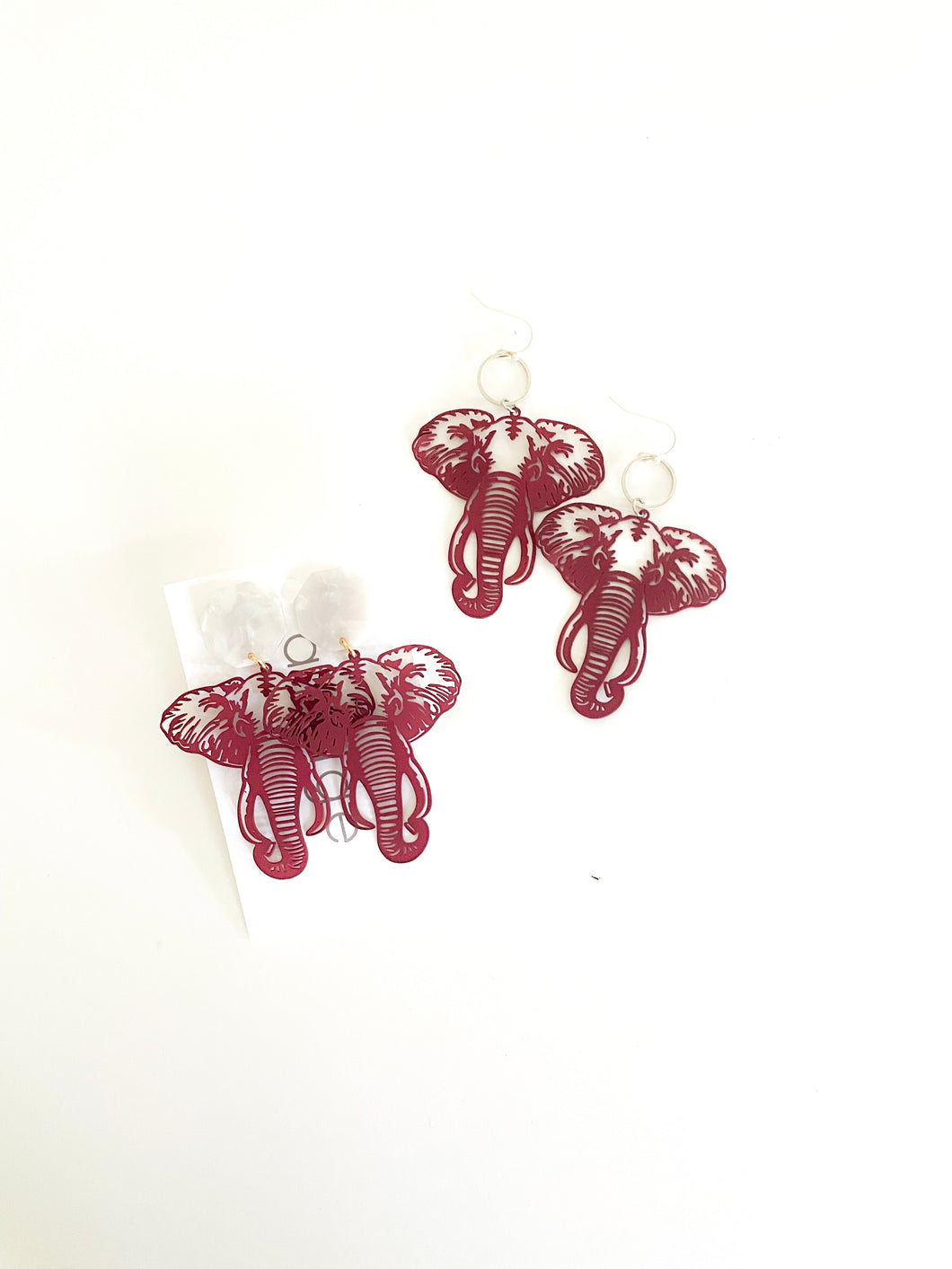 The Crimson Elephant Earrings