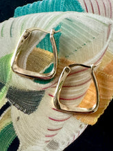 Load image into Gallery viewer, Gold Filled Twisted Trapezoid Hoop Earrings
