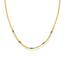 Load image into Gallery viewer, The Herringbone &amp; Emerald Necklace
