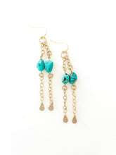 Load image into Gallery viewer, The Turquoise Chain Drop Earrings
