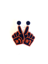 Load image into Gallery viewer, The Navy &amp; Orange Beaded Earrings

