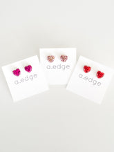 Load image into Gallery viewer, The Glitter Heart Stud Earrings
