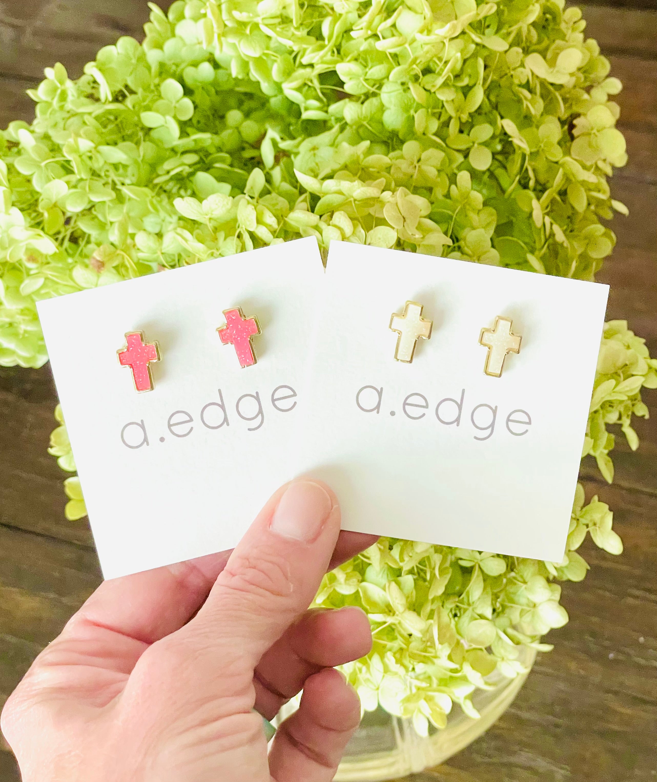 The Druzy Cross Stud Earrings