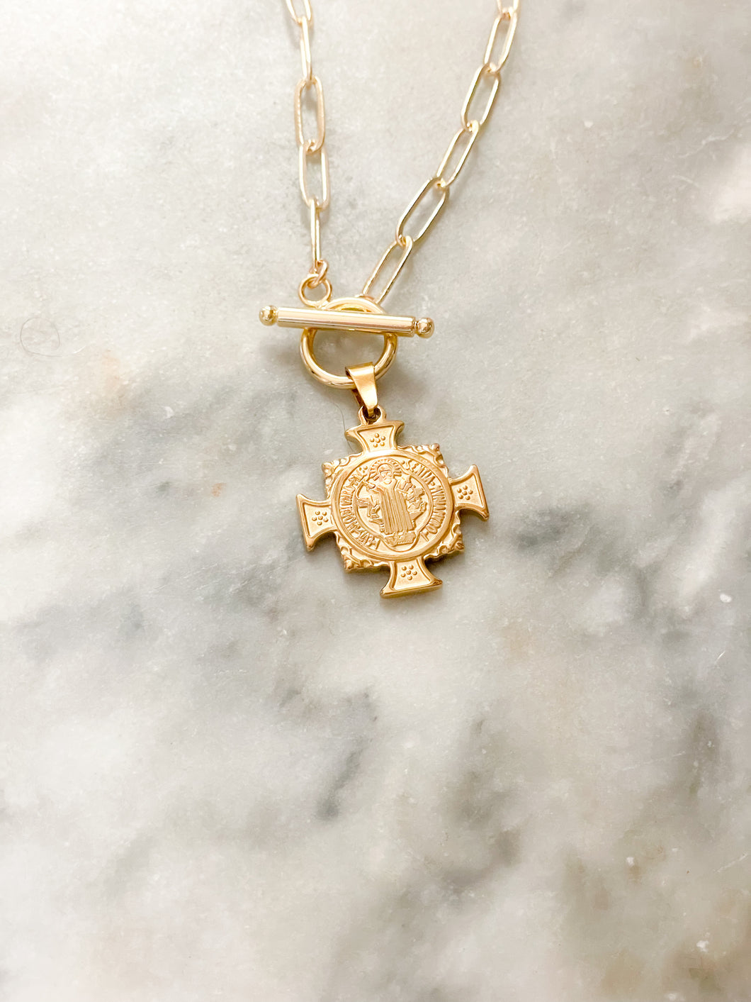 The St. Benedict Cross Medallion Necklace