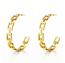 Load image into Gallery viewer, The Golden Link Hoop Earrings

