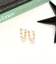 Load image into Gallery viewer, The Gold Bead Double Draper Earrings
