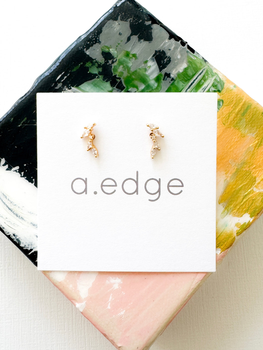 The Diamond Leaf Stud Earrings