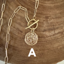 Load image into Gallery viewer, The Coin and Toggle Paperclip Chain Necklace
