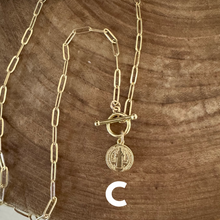 Load image into Gallery viewer, The Coin and Toggle Paperclip Chain Necklace
