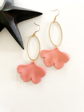 Load image into Gallery viewer, The Salmon Pink Ginkgo Earrings
