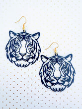 Load image into Gallery viewer, The Navy Filigree Tiger Earrings

