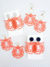 Load image into Gallery viewer, The Orange Filigree Tiger Earrings
