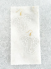Load image into Gallery viewer, The White Filigree Elephant Earrings
