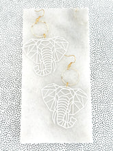 Load image into Gallery viewer, The White Filigree Elephant Earrings
