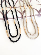 Load image into Gallery viewer, The Black &amp; Gold Double Bead Necklace
