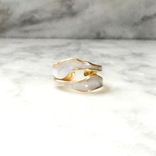 Load image into Gallery viewer, The Ebony or Ivory &amp; Gold Wave Ring
