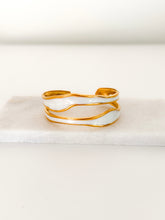 Load image into Gallery viewer, The Ebony or Ivory &amp; Gold Wave Cuff Bracelet
