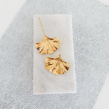 Load image into Gallery viewer, The Gold Ginkgo Leaf Dangle Earrings
