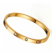 Load image into Gallery viewer, The Diamond and Gold Hinge Bangle Bracelet
