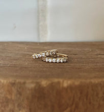 Load image into Gallery viewer, The Diamond and Gold Huggie Hoop Earrings
