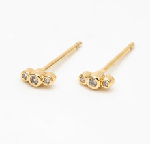 Load image into Gallery viewer, The Diamond Trinity Mini Stud Earrings
