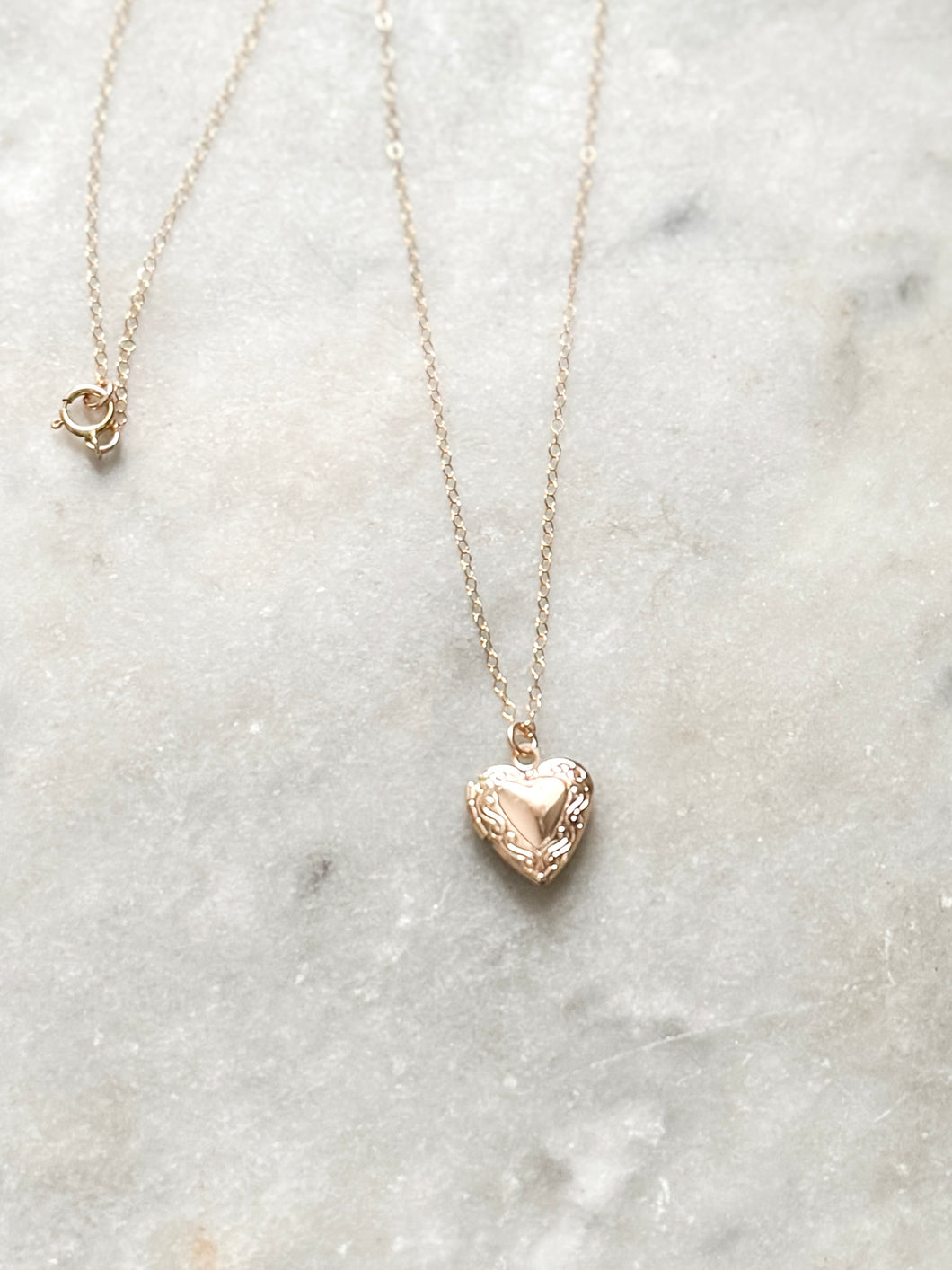 The Etched Heart Locket Necklace