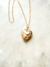 Load image into Gallery viewer, The Etched Heart Locket Necklace
