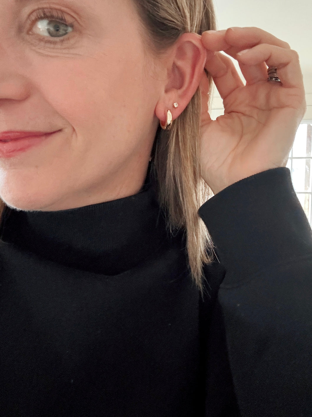 The Gold Filled  Chunky Huggie Hoop Earrings