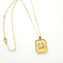 Load image into Gallery viewer, The Gold Opal Medallion Necklace
