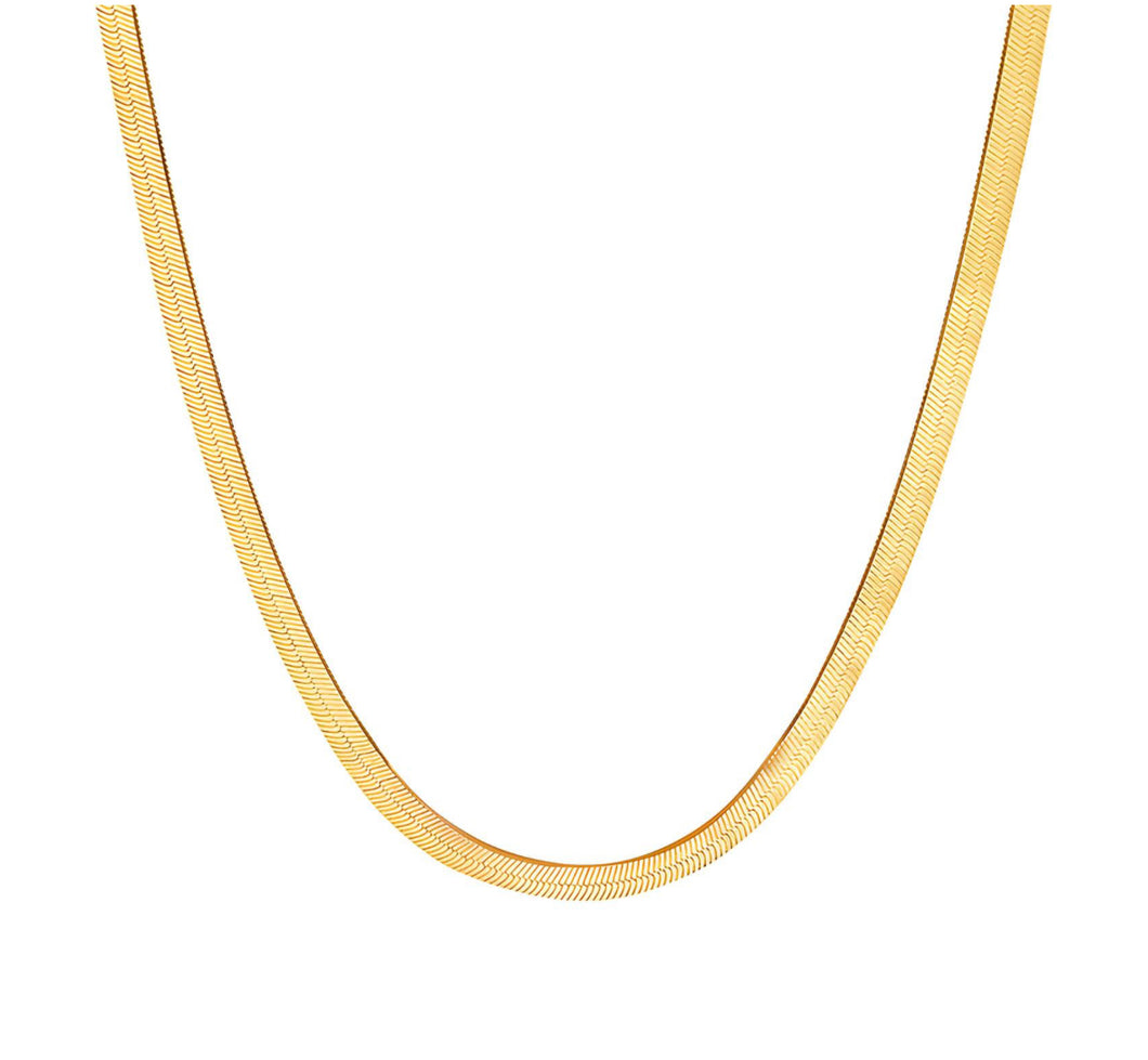 The Gold Herringbone Chain Necklace