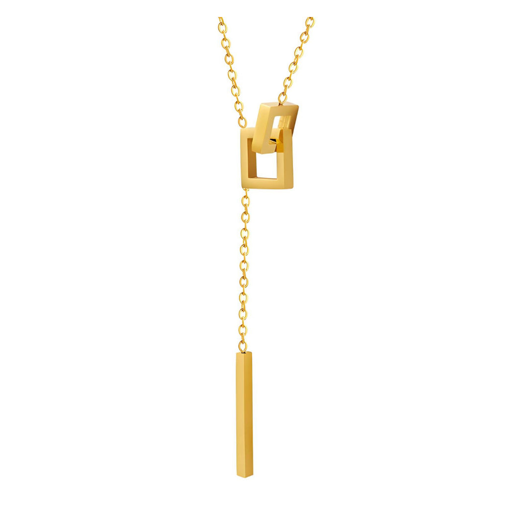 The Double Square Lariat Necklace