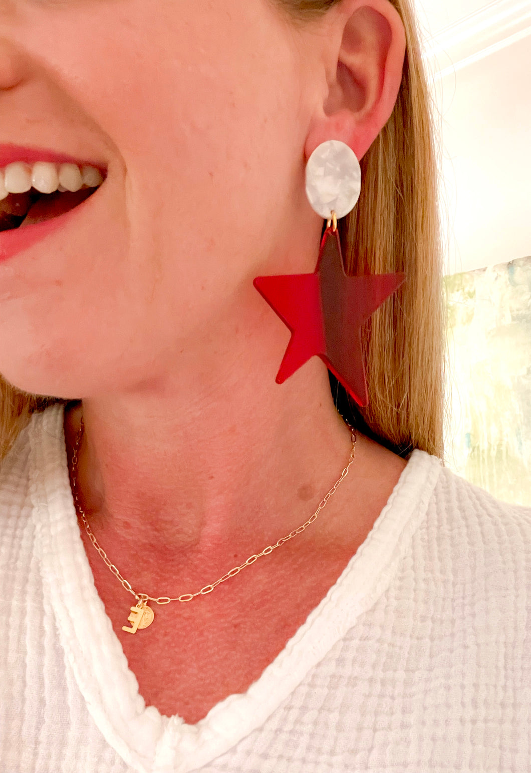 The Red Star Earrings