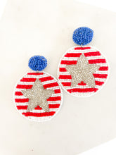 Load image into Gallery viewer, The Beaded Star &amp; Stripes Earrings
