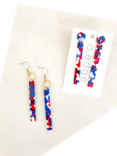 Load image into Gallery viewer, The Red, White &amp; Blue Bar Earrings
