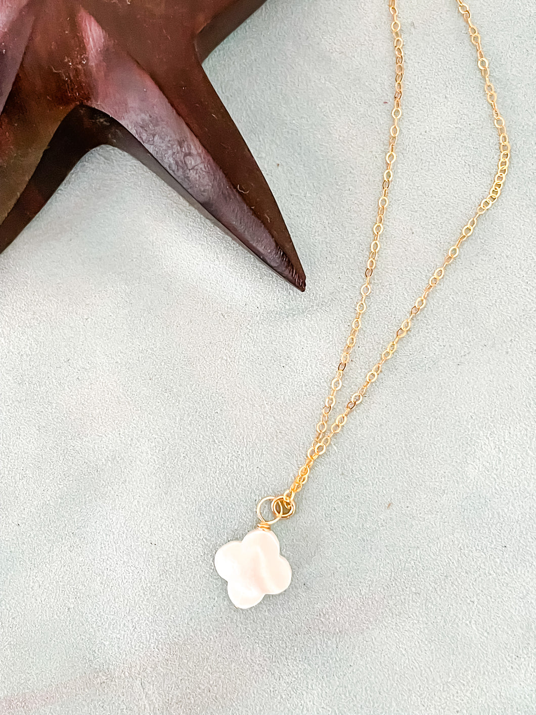The Mother of Pearl Quatrefoil Necklace