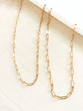 Load image into Gallery viewer, Gold Filled Paper Clip Chain Necklace

