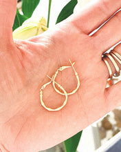 Load image into Gallery viewer, Gold Filled Bamboo Hoop Earrings
