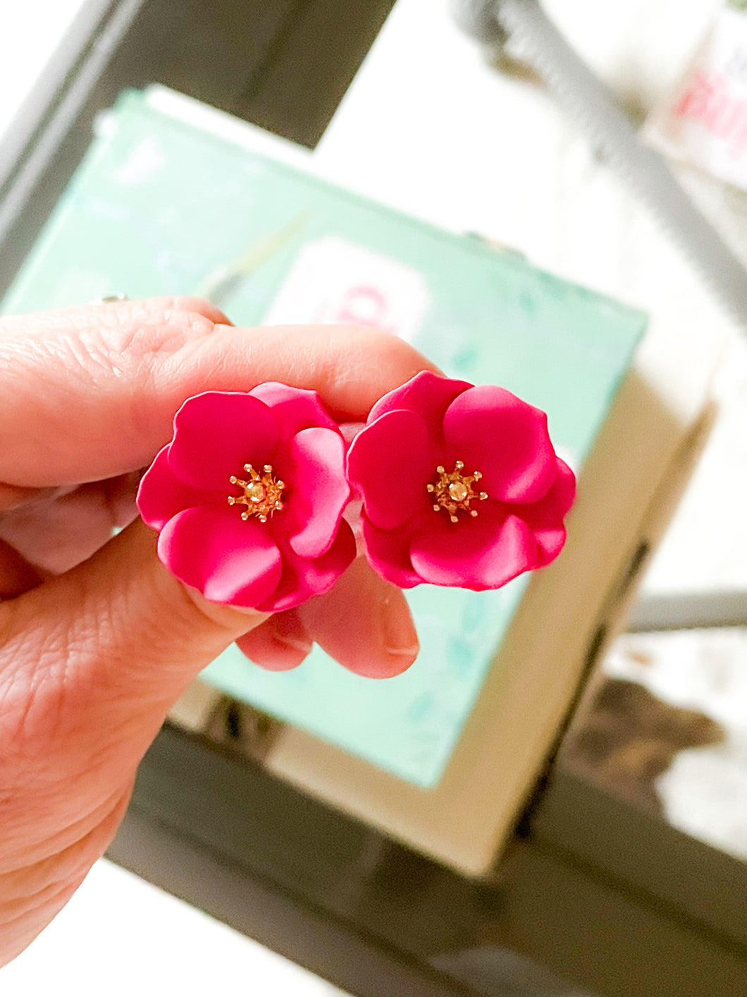 Small Floral Statement Stud Earrings