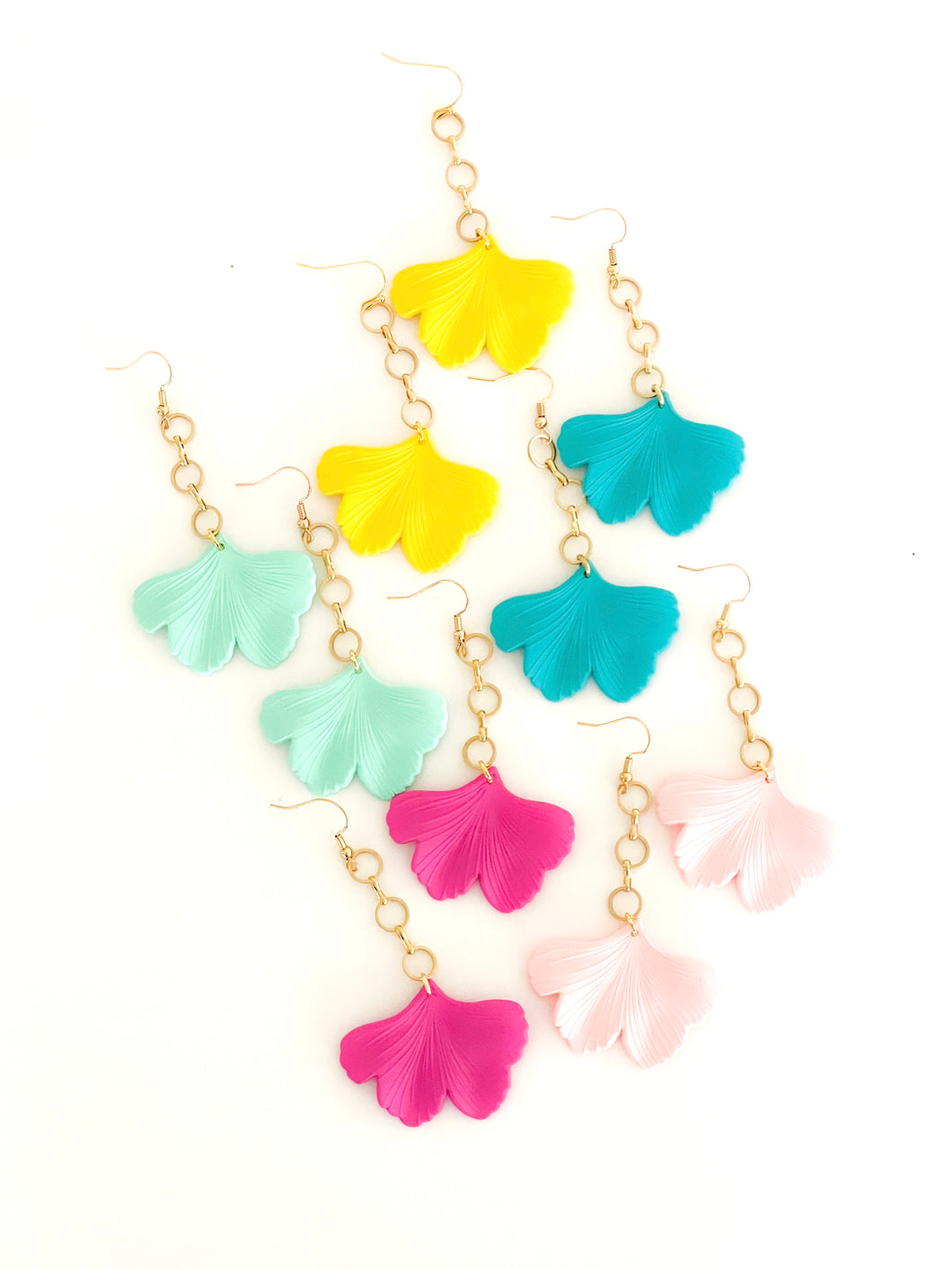 The Spring Ginkgo & Chain Earrings