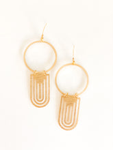 Load image into Gallery viewer, Brass Deco Earrings
